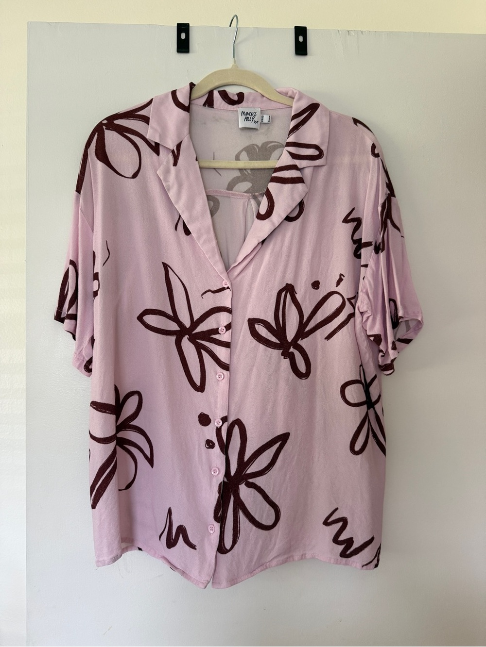 Princess Polly Pink Floral Button-Up Shirt
